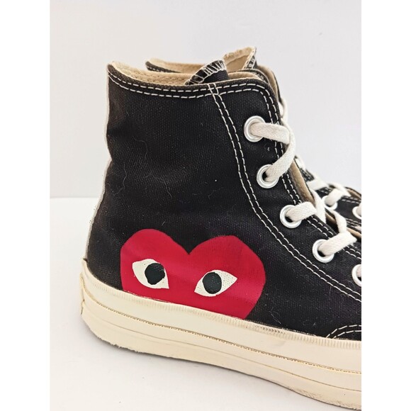 Converse X PLAY Comme des Garcons Black Hi Top Chuck 70 Ladies US 7 - Picture 6 of 13